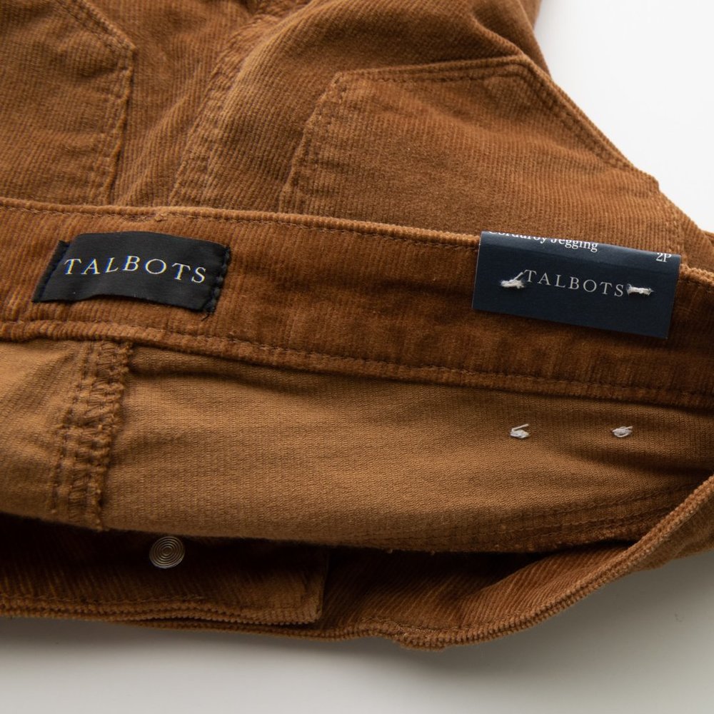 Talbots Jeggings Corduroy High Waist Pants Skinny Stretch Brown Sz 2 Petite New - Picture 3 of 9